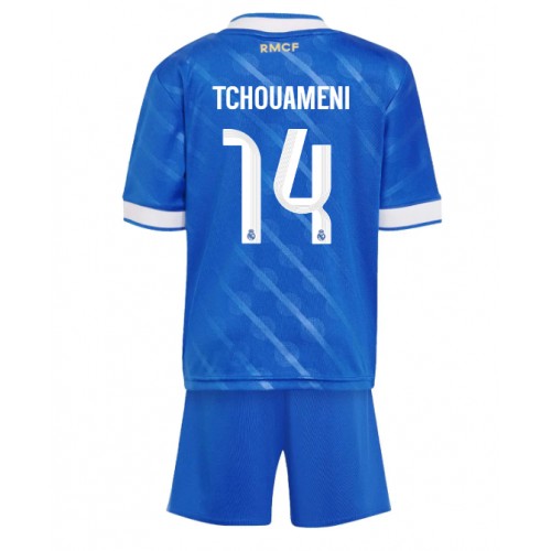 Real Madrid Aurelien Tchouameni #14 Tredjeställ Barn 2025-26 Kortärmad (+ Korta byxor) Real Madrid Aurelien Tchouameni #14 Tredjeställ Barn 2025-26 Kortärmad (+ Korta byxor)